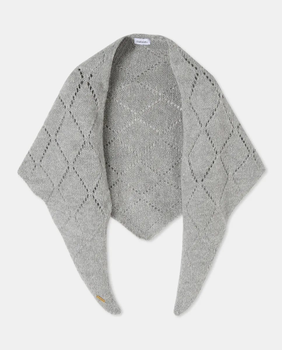 

Пикообразная шаль с отверстиями Tintoretto, светло-серый