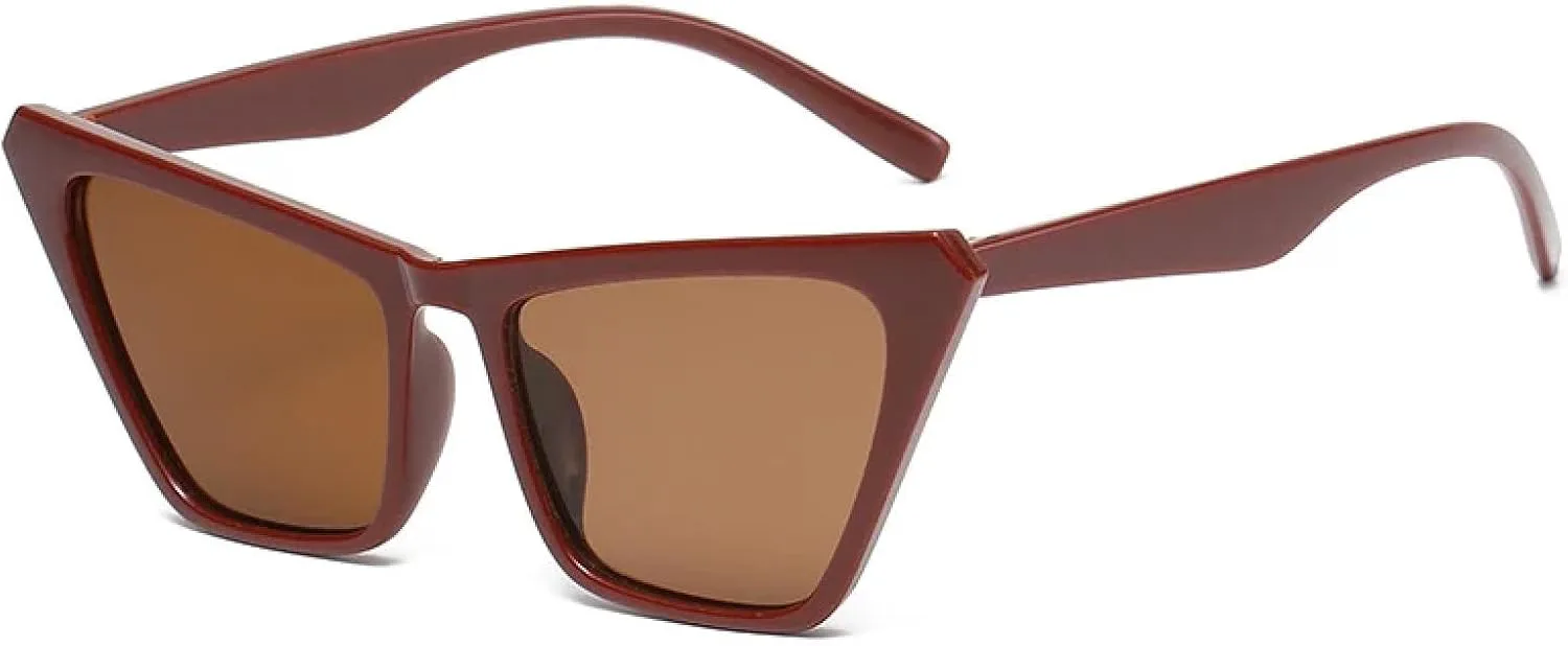 

Ретро-модные женские солнцезащитные очки «кошачий глаз» с градиентным переходом цвета UV400, модный оттенок «зеленый чай», стильные мужские очки TKKTLLT, Brown-brown