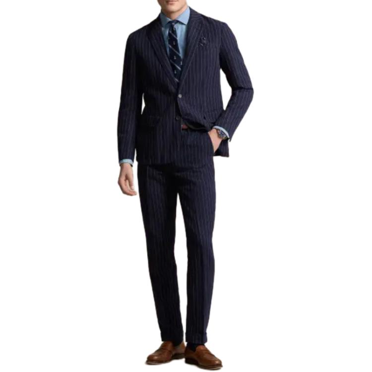 Polo Ralph Lauren Пиджак для делового костюма Polo Soft Modern Pinstripe Twill, мужской, темно-синий — фото 4