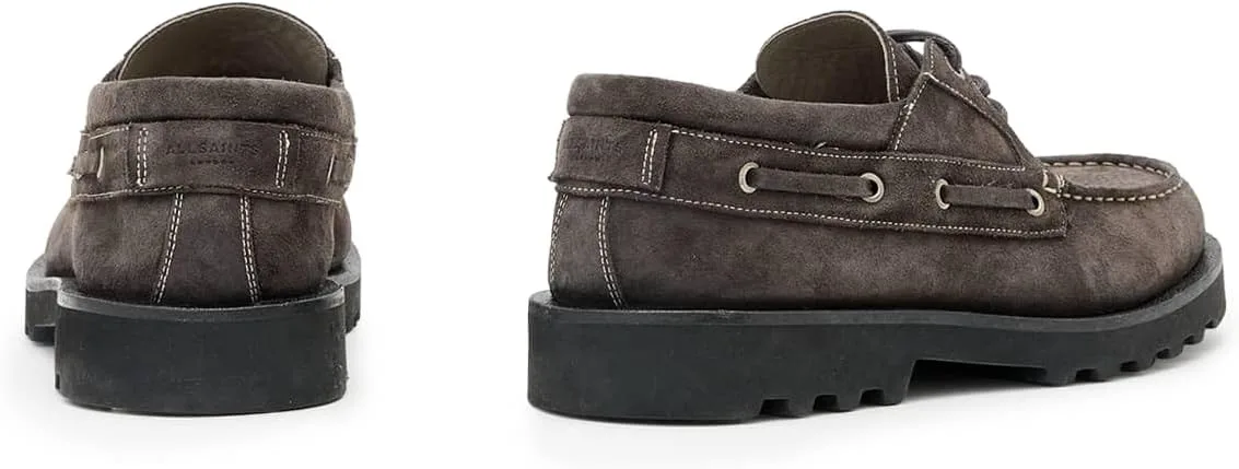 Лоферы AllSaints Men's Skiff Suede Shoe, серый — фото 3