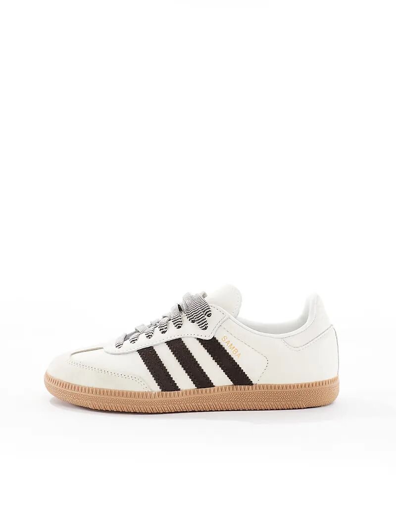 Кроссовки Samba OG кремового и темно-коричневого цвета adidas Originals — фото 2