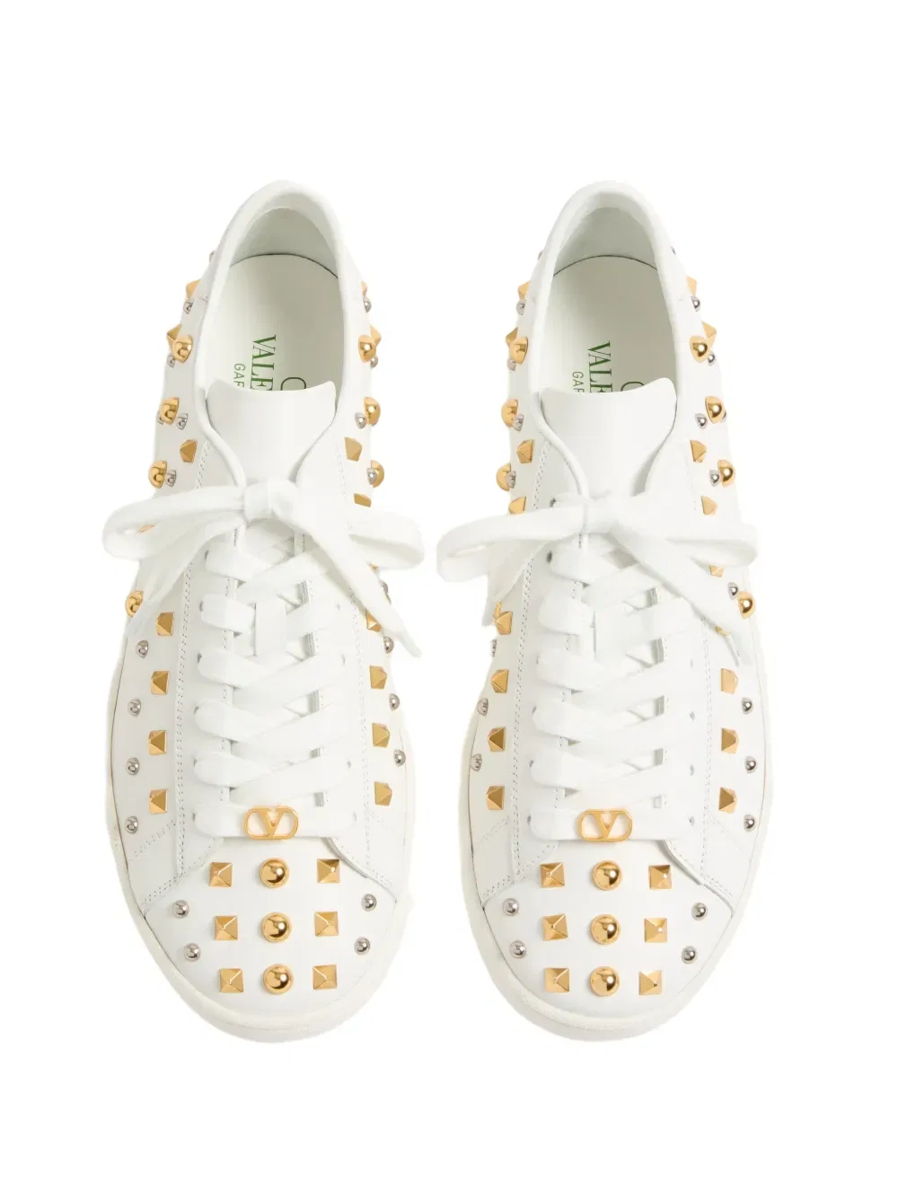 Кроссовки Royco из телячьей кожи наппа с декоративными заклепками Valentino Garavani, белый — фото 3