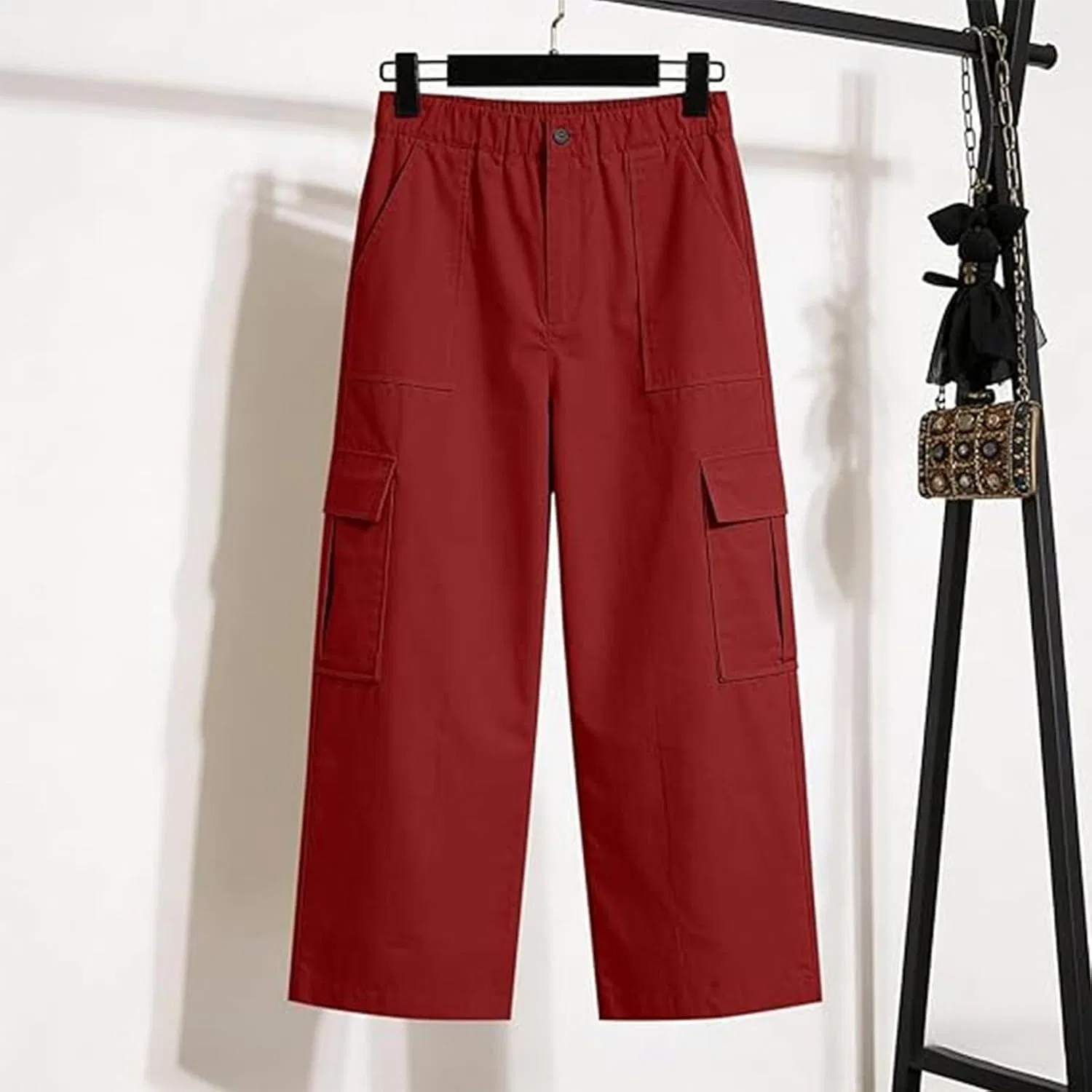Капри Active для женщин, High Waisted, Cargo, Red — фото 3