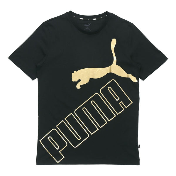 

Футболка big logo printed short sleeve tee black/gold Puma, черный