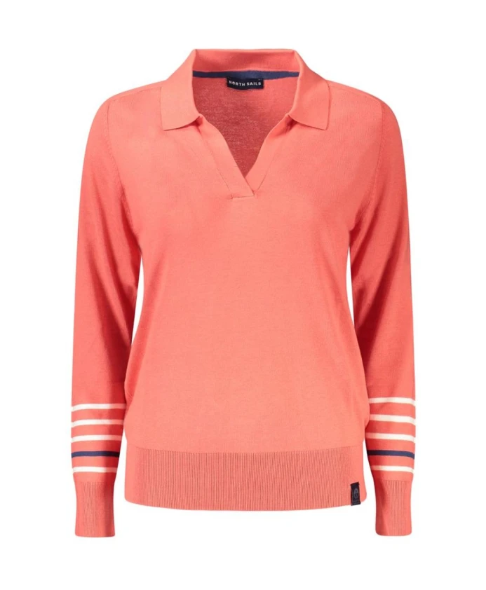 

Стильный свитер с V-образным вырезом и контрастными деталями. North Sails, розовый