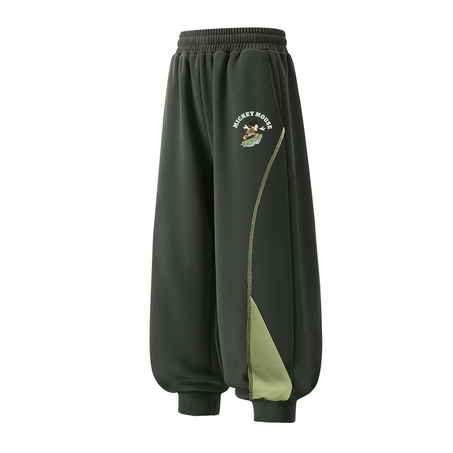 

Детские вязаные спортивные штаны Disney, [Thickened And Fleece-Lined]Di Pendan Mickey Mouse K Celadon