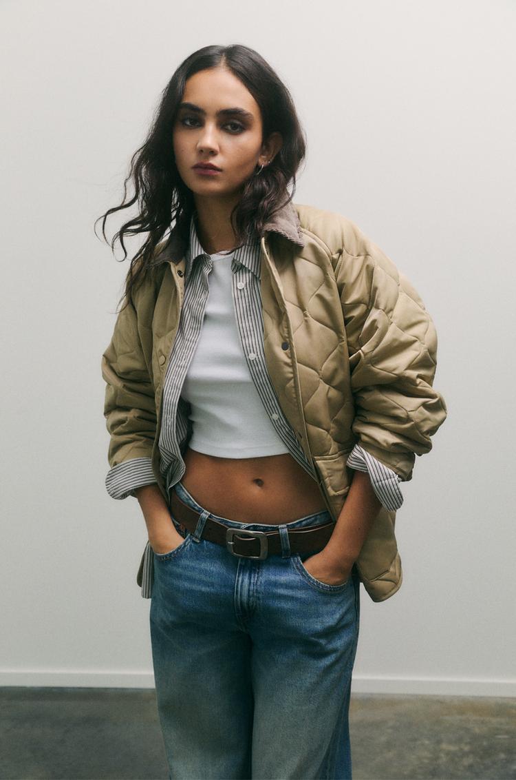 

Легкая стеганая куртка Pull And Bear, коричневый