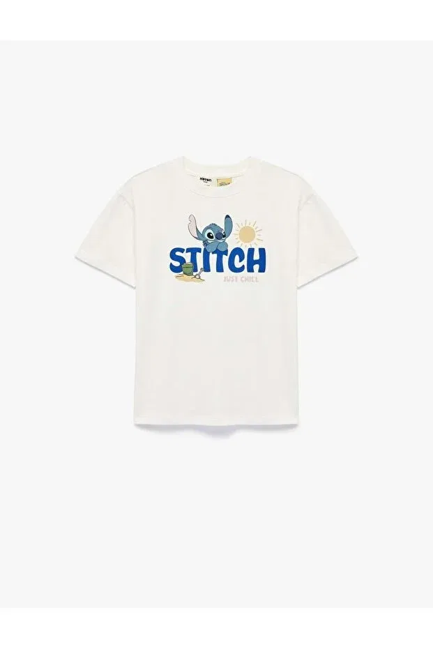 Детская футболка для мальчиков с принтом Stitch printed licensed Koton, White