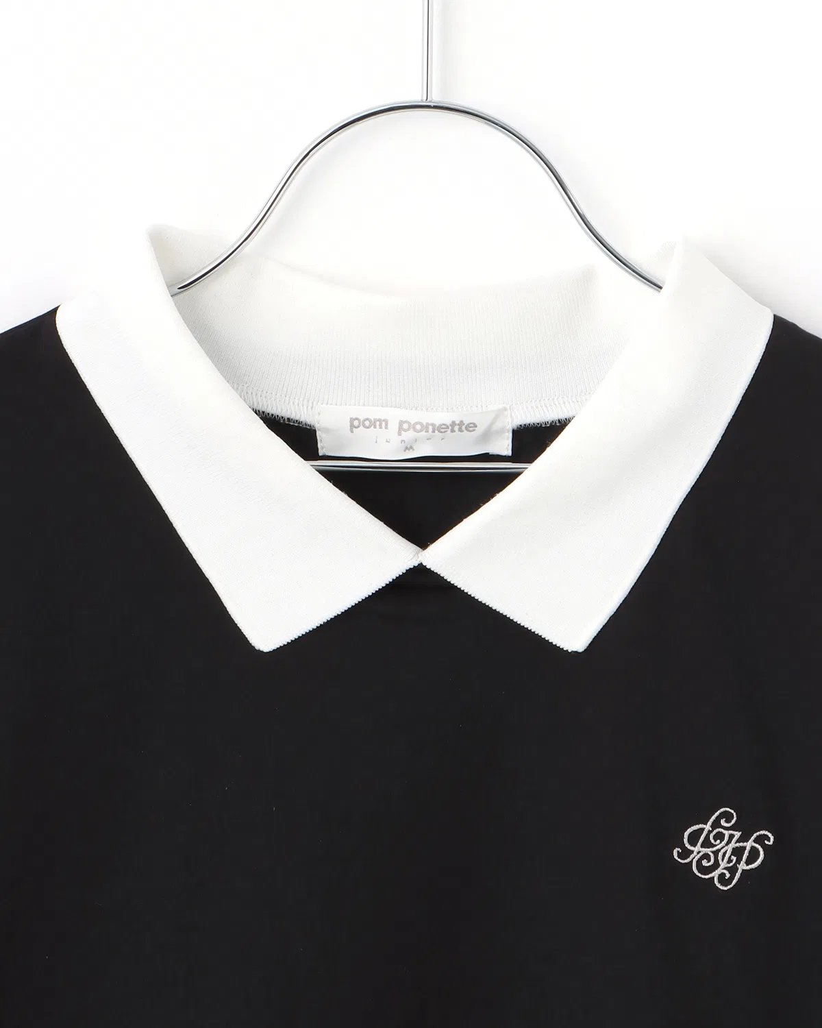 Детская блузка с длинным рукавом кружевом и рюшами, UV-защита, pom ponette junior, Black — фото 3