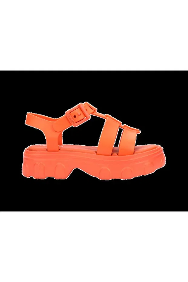 Детские сандалии для девочек на липучке Mini Melissa, Orange — фото 3