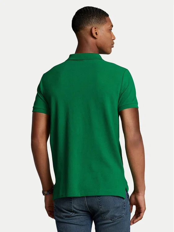 Поло slim fit Polo Ralph Lauren, зеленый — фото 3