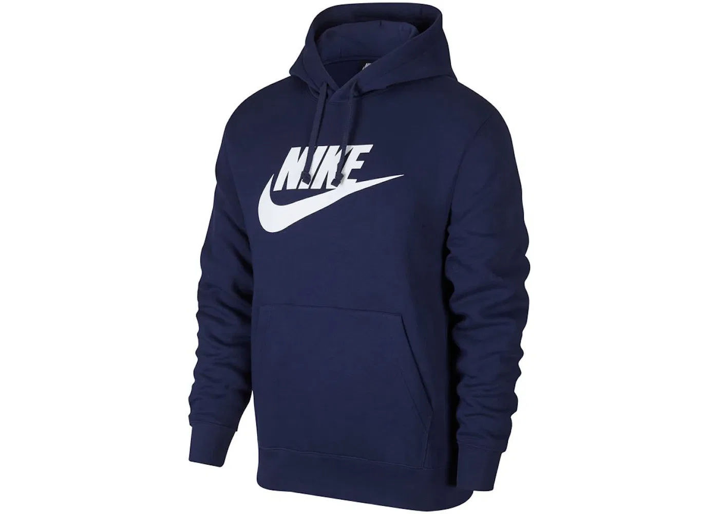 Мужской пуловер с капюшоном флисовый Nike Sportswear Club Fleece, Midnight Navy/Midnight Navy/White