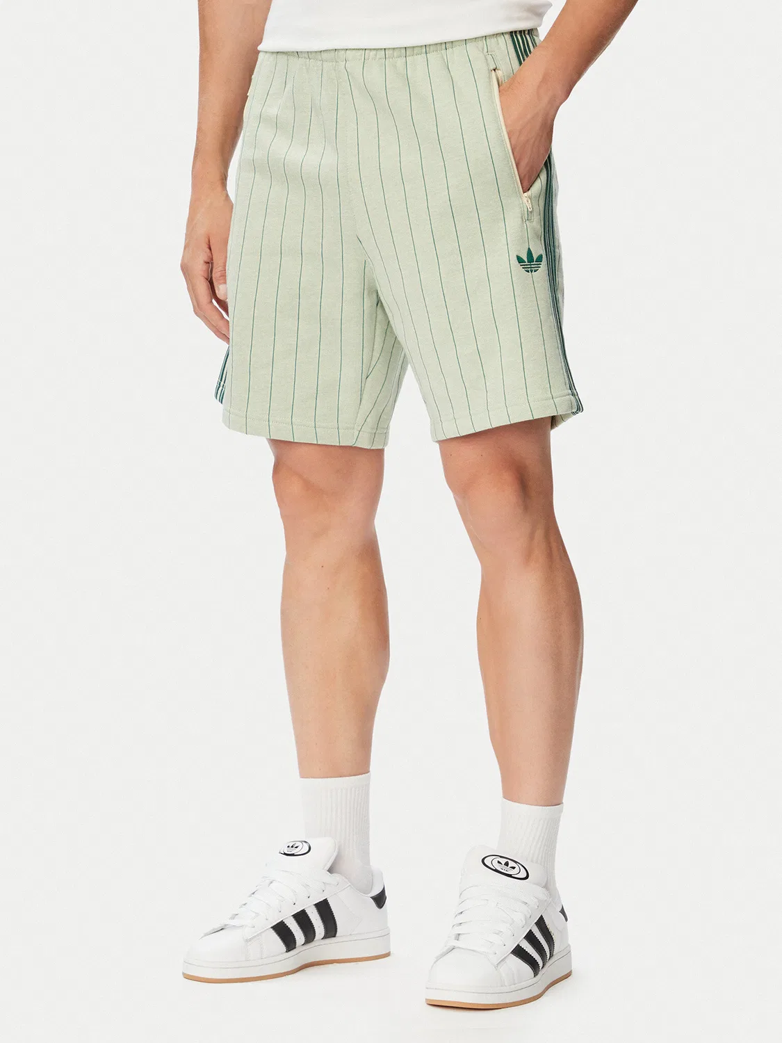 Мужские спортивные шорты стандартного кроя Pinstripes Adidas, светло-зеленый
