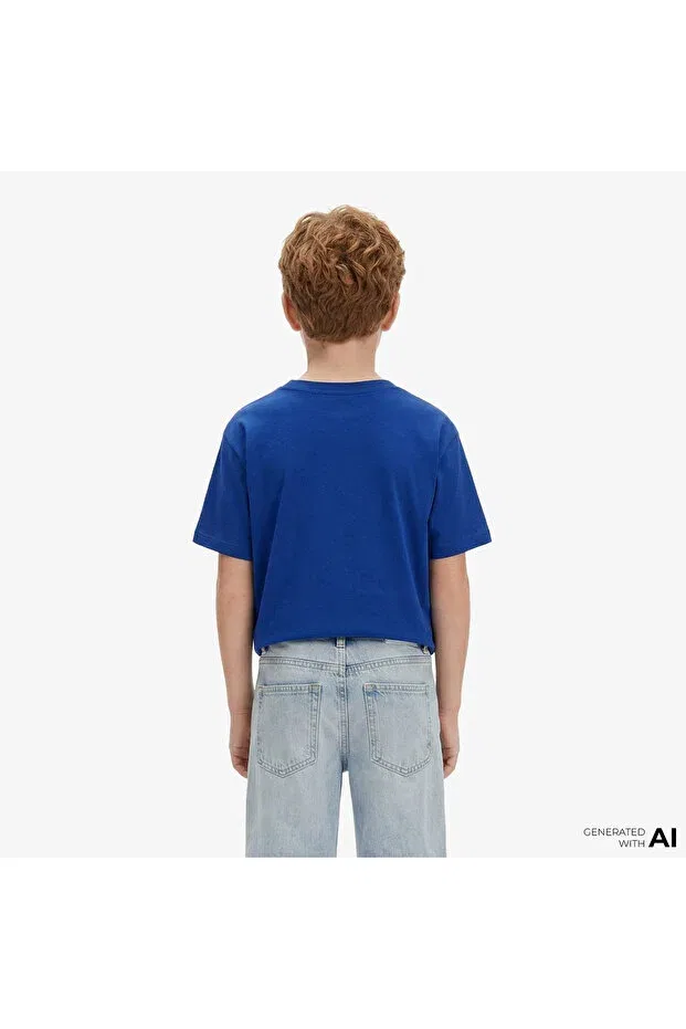 Детская футболка для девочек с принтом Color Logo Graphic Calvin Klein, Blue — фото 2
