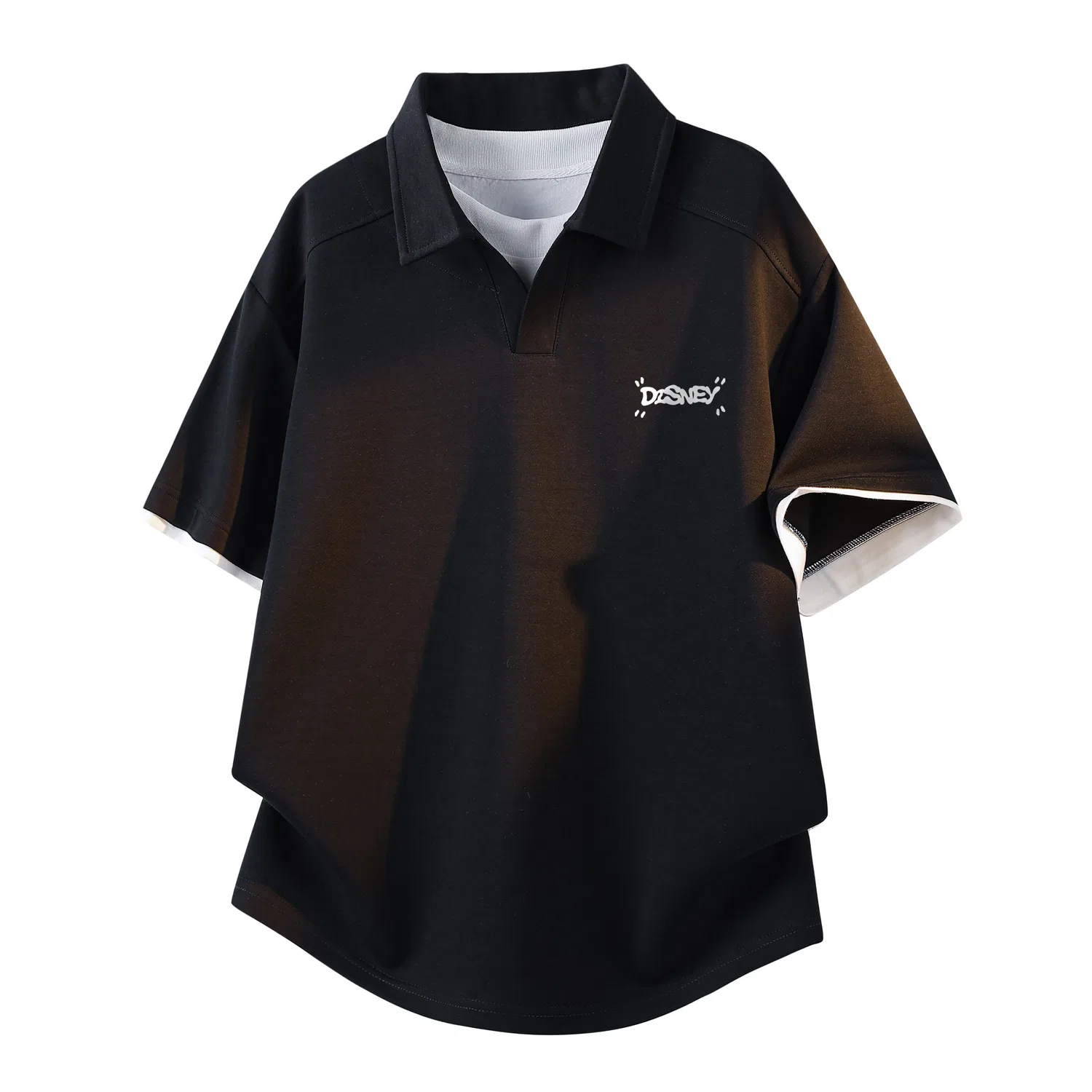 Детское поло с принтом Disney Polo Shirts Unisex Lapel Moderate Straight Fit, Navy Blue — фото 3
