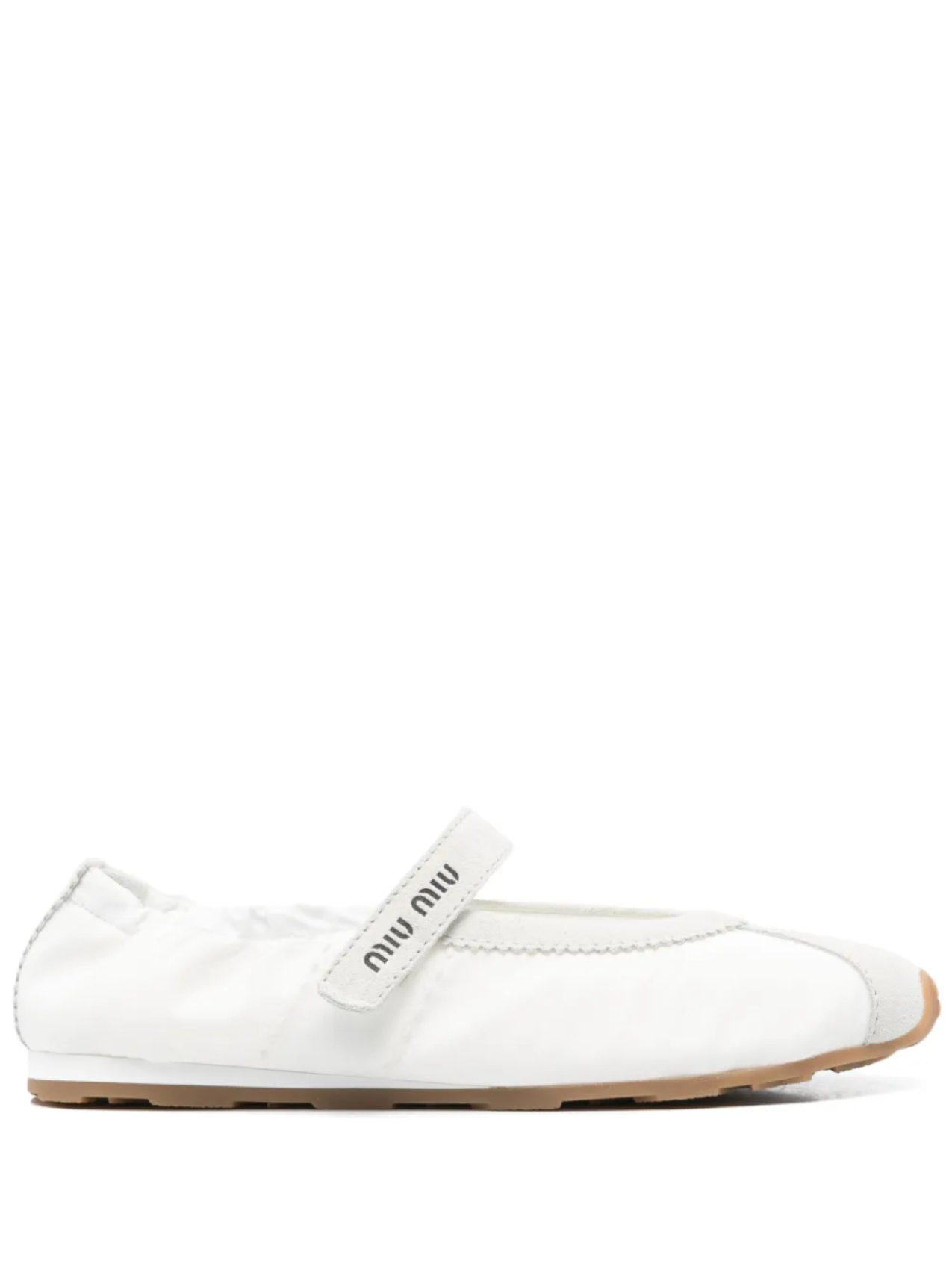 Балетки со вставками Miu Miu, белый