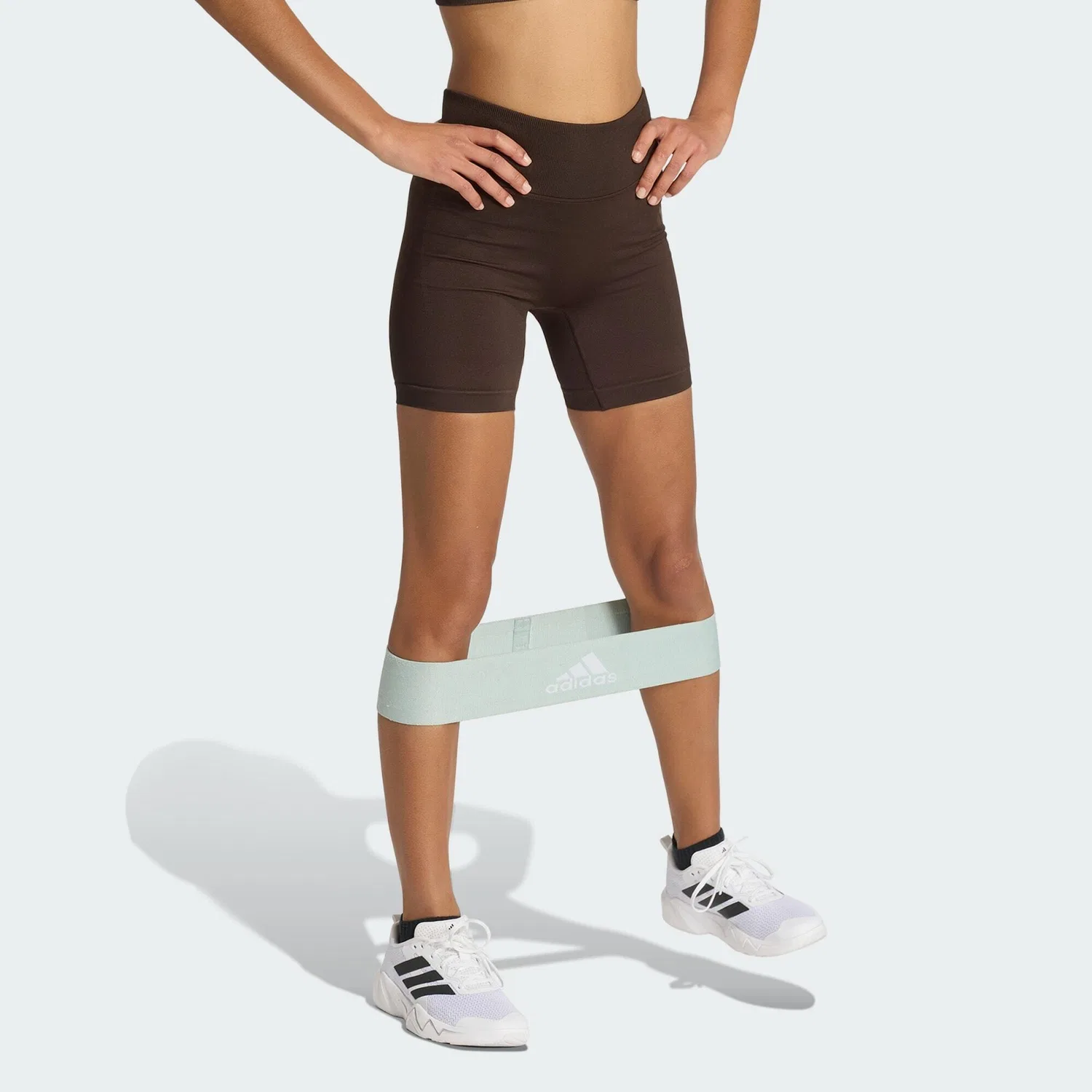 Женские леггинсы с высоким поясом Workout Essentials Knit Scrunch 5 Inch Leggings Adidas, Dunkelbraun