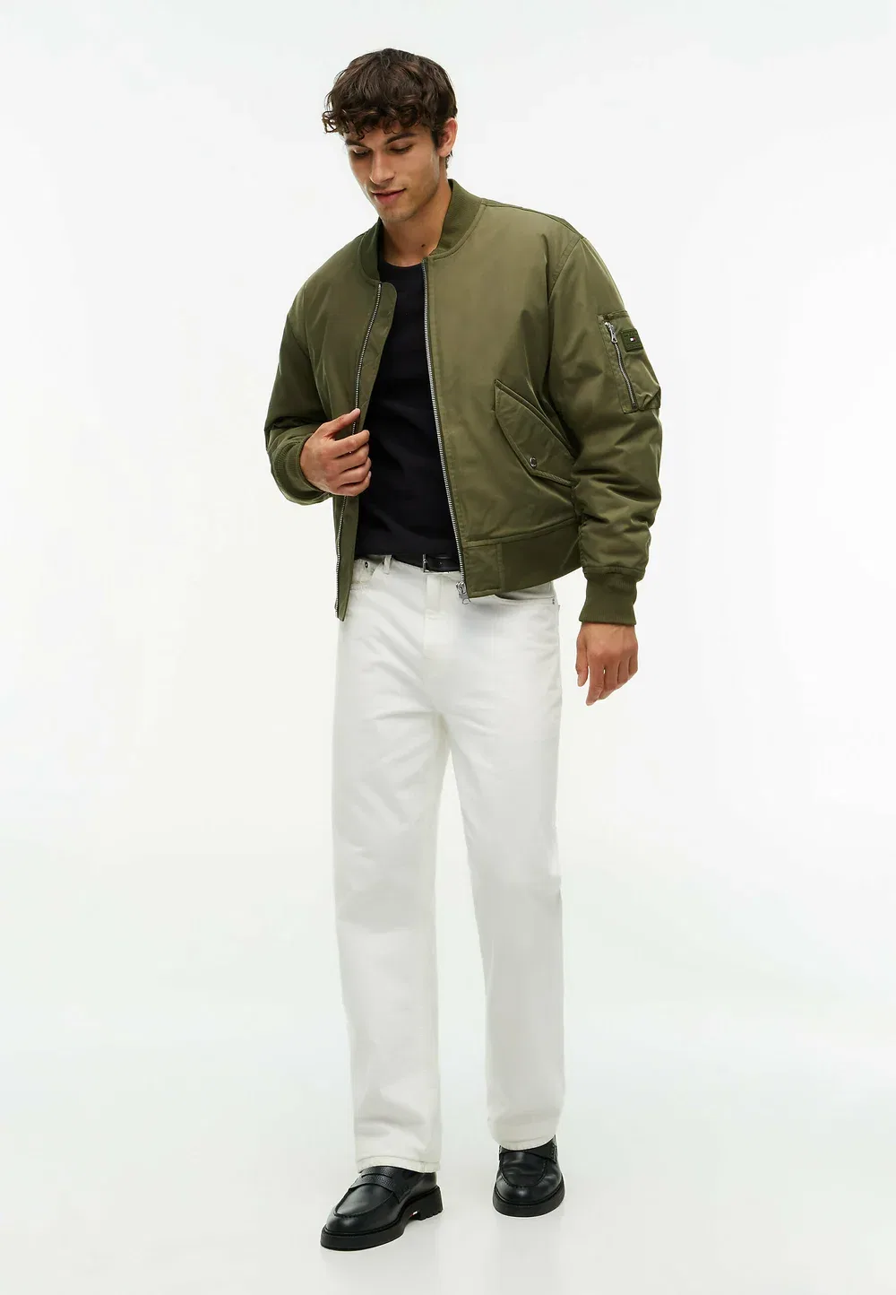 Текстурированная футболка с длинными рукавами Tommy Hilfiger, Black — фото 2