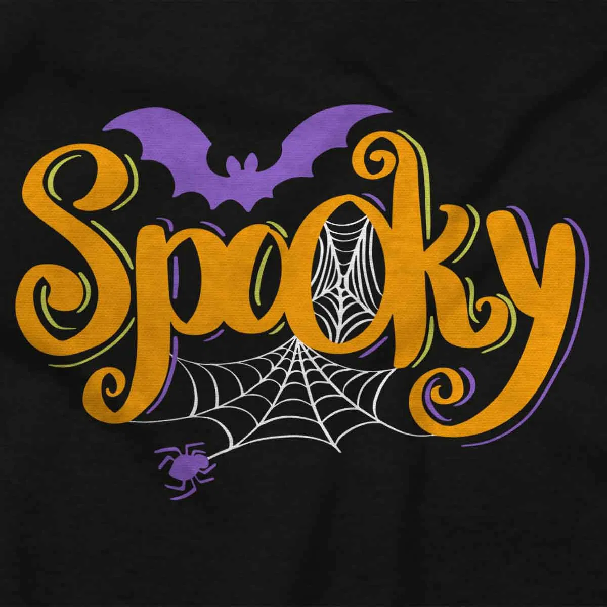 Детское боди с коротким рукавом с принтом Halloween Spider Web and Bats Brisco Brands, Black — фото 2
