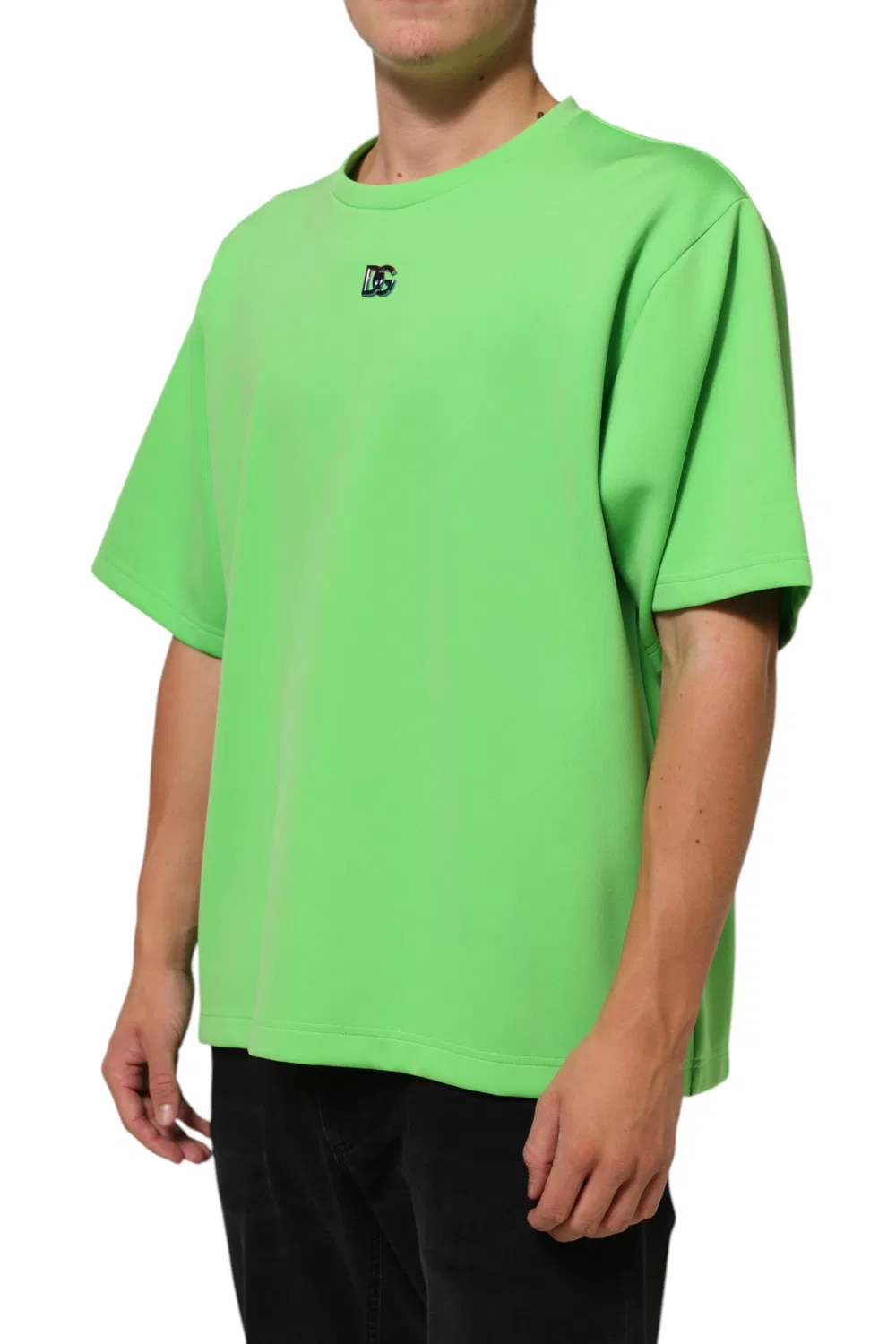 Мужская футболка с логотипом Green Logo Crew Neck Short Sleeves T-shirt Dolce & Gabbana, Green — фото 3