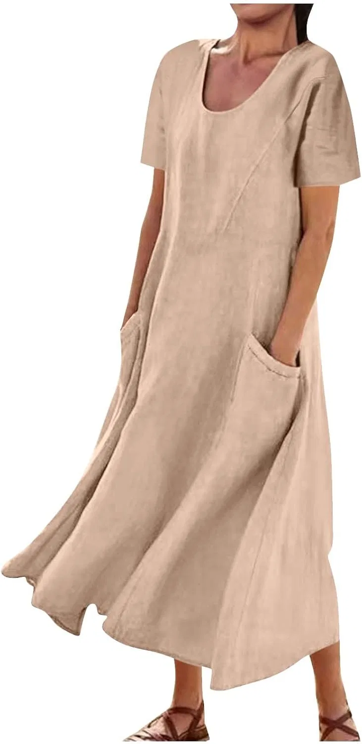 Женское летнее платье свободного кроя Swing Dresses, Khaki