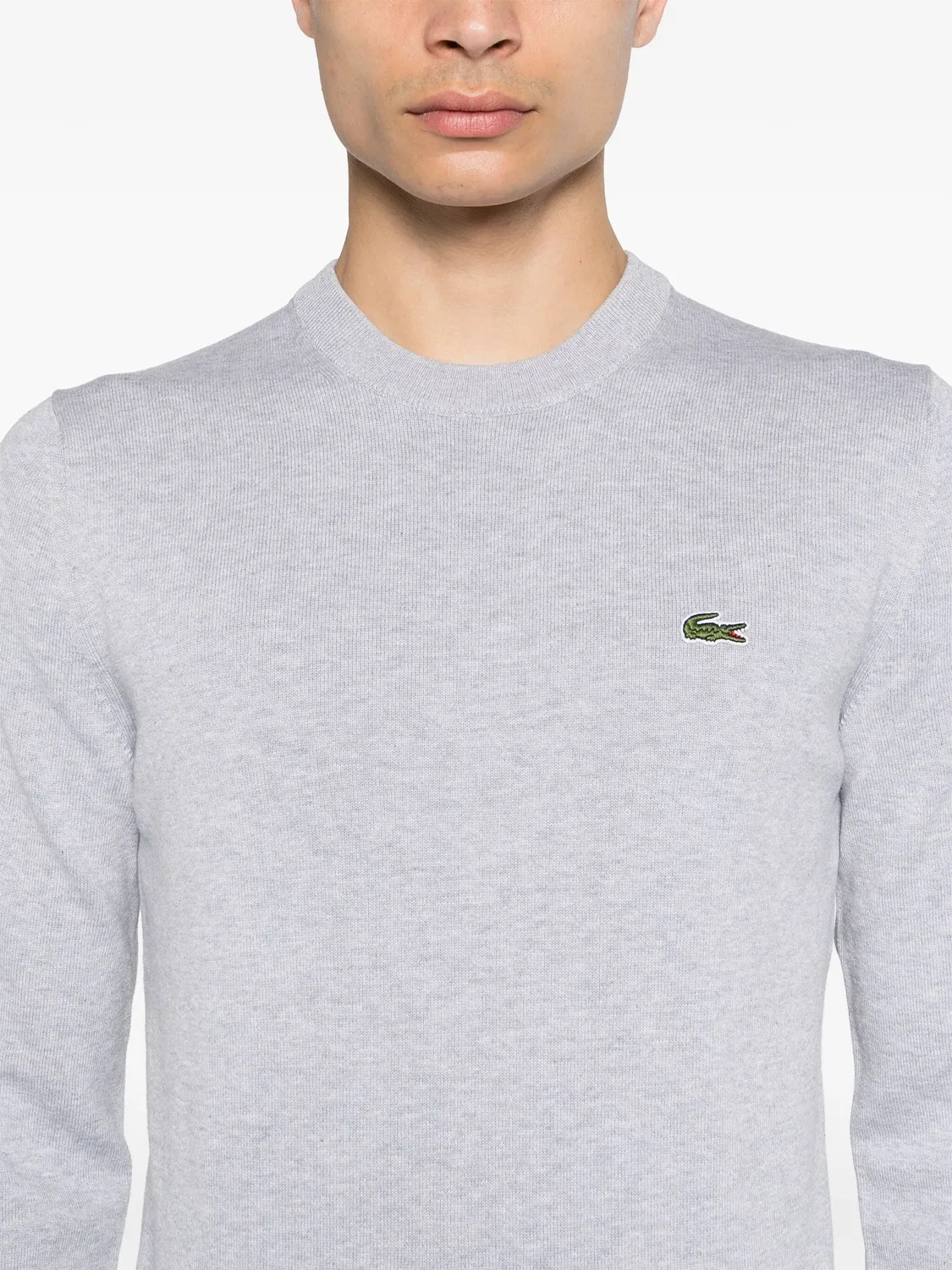Джемпер с меланжевым эффектом из хлопка Lacoste, серый — фото 2