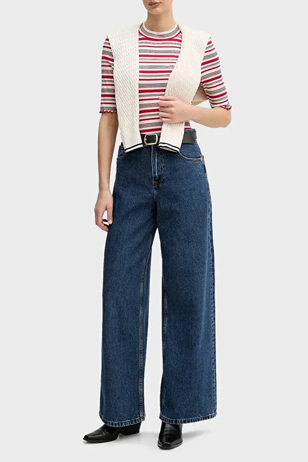 Женские джинсы с широкой штаниной Tommy Hilfiger, Blue — фото 2