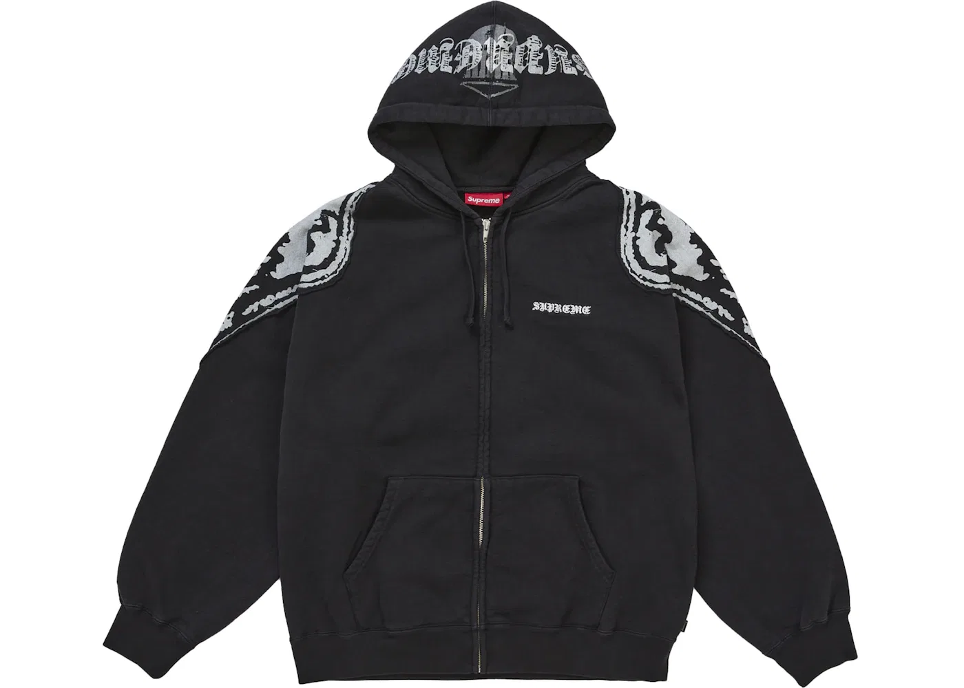 Мужская худи на молнии с капюшоном Supreme Sweatshirt (FW25), Black