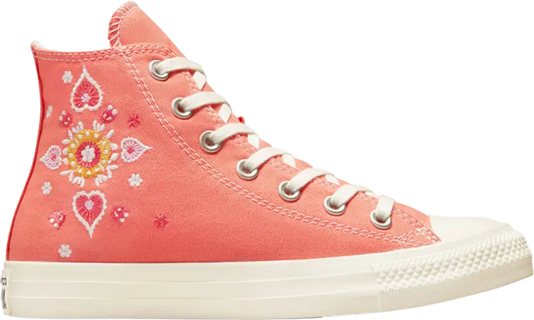 Кроссовки Converse Wmns Chuck Taylor All Star High Floral Embroidery, розовый