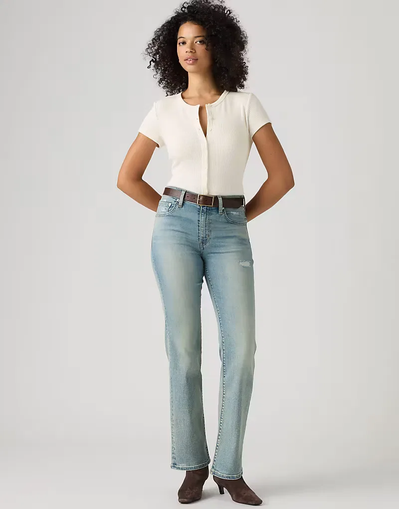 Джинсы Levi's 723 с высокой посадкой и прямым кроем, светло-голубые — фото 3