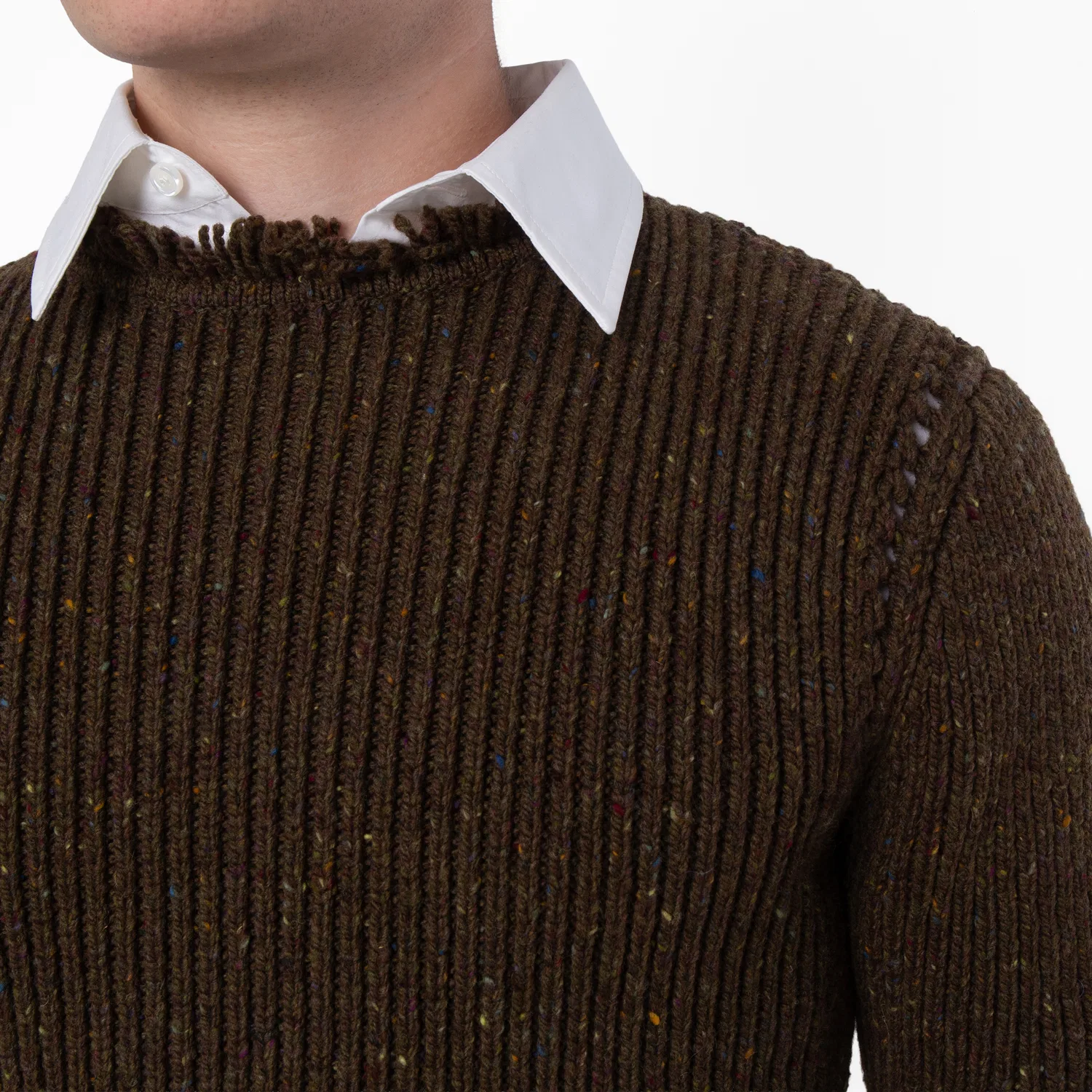 Свитер с бахромой Fringe Trim Wool Jumper Burberry, Furrow — фото 2