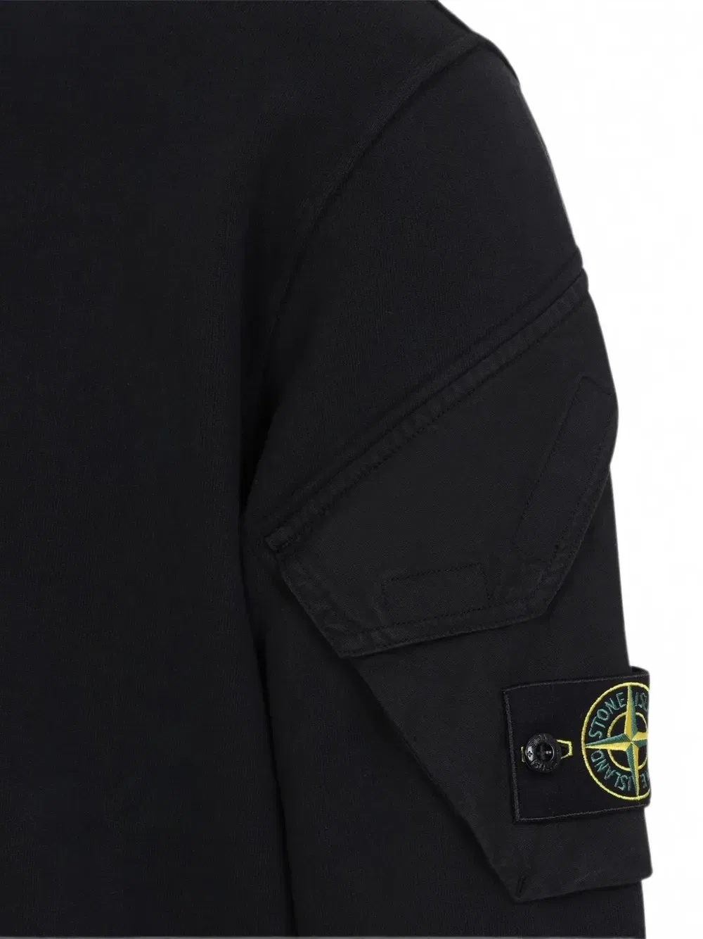 Толстовка с карманом с логотипом-нашивкой Stone Island, черный — фото 3