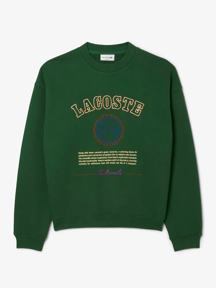 Свитшот мужской с графическим принтом, свободный крой LACOSTE — фото 4
