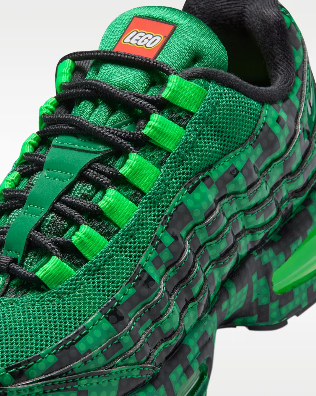 Кроссовки детские Nike Air Max 95 x LEGO Collection, зелёный/чёрный — фото 4
