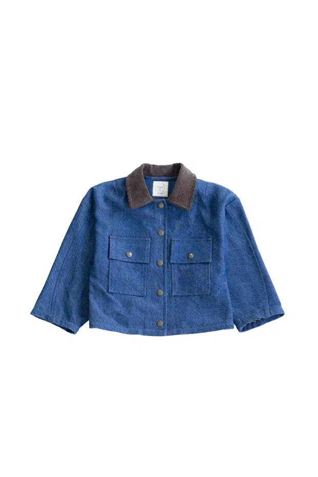 Детская джинсовая куртка для девочек с текстурой Bienvenu Baby, Navy Blue — фото 3