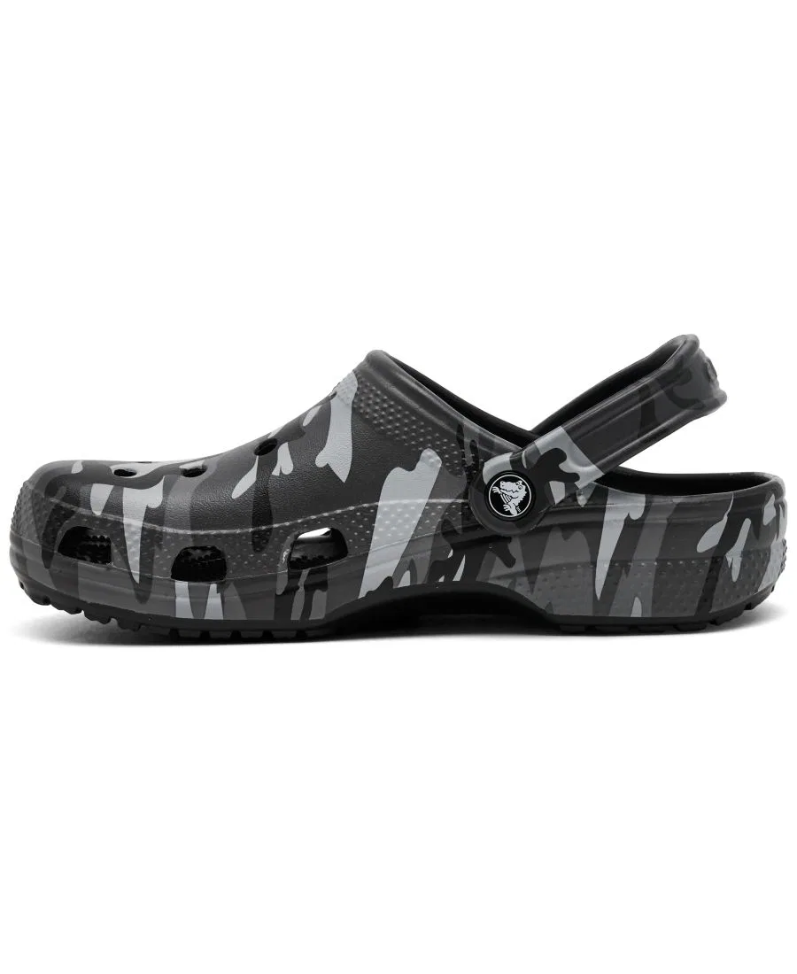 Клоги классические с камуфляжным принтом Crocs, Black Slate Gray — фото 3
