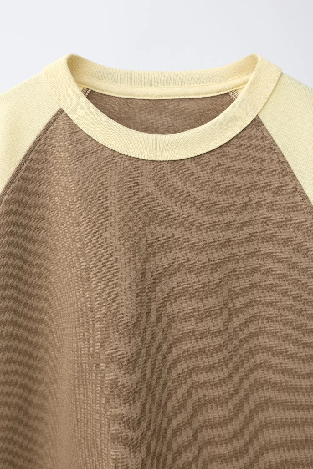 Футболка с длинным рукавом и рукавами реглан ZARA, Brown — фото 3