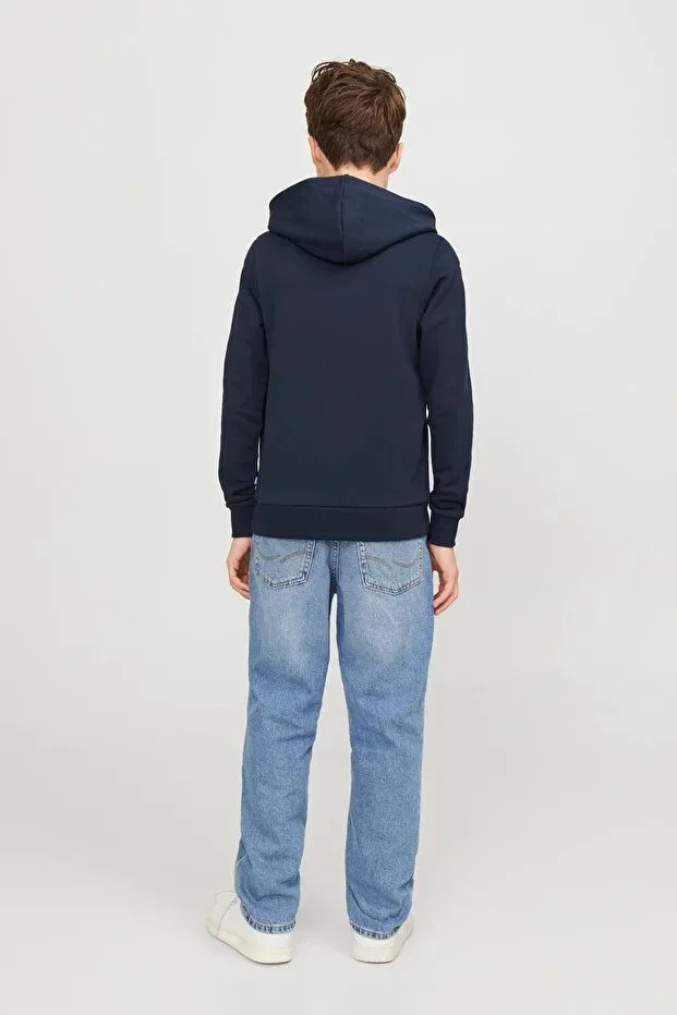Детское худи для девочек с принтом Jjebradley Jack & Jones, Navy Blue — фото 2