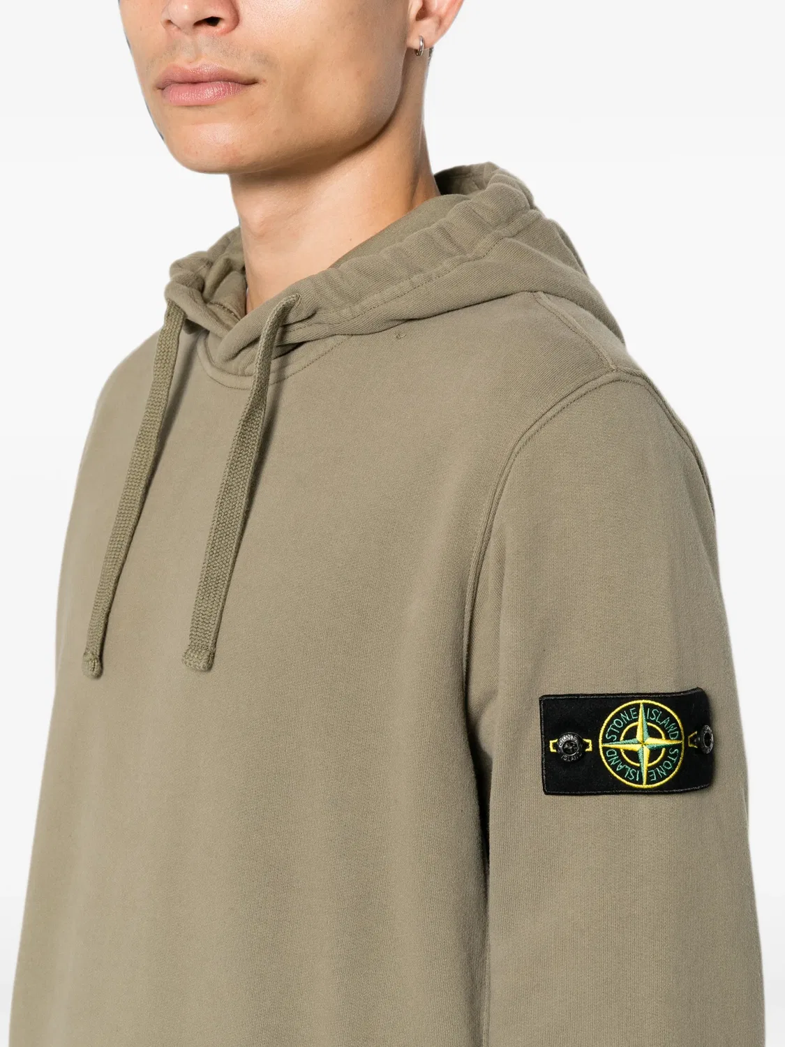 Толстовка с капюшоном зеленая Stone Island, зеленый — фото 2