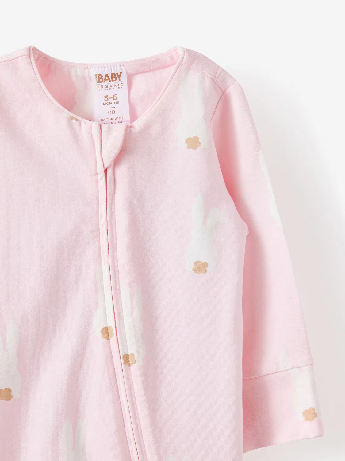 Комбинезон с длинным рукавом, Long Sleeve Zip Romper Cotton On, розовый — фото 2