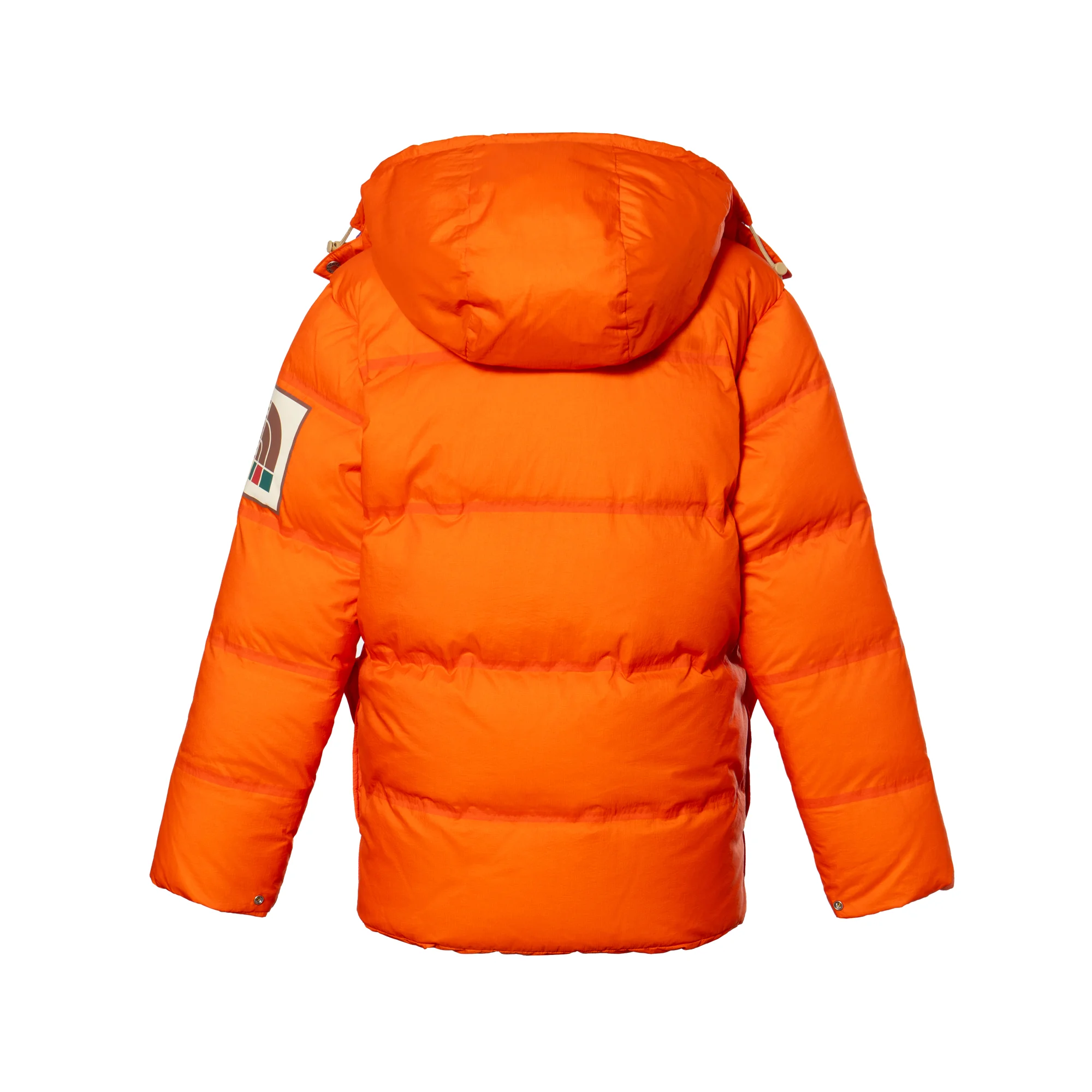 Пуховик женский Gucci x The North Face, коллаборация брендов, оранжевый — фото 2