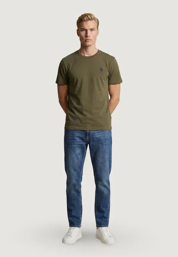 Футболка из хлопка Basic T-shirt U.S. Polo Assn., Olive-Green, зеленый — фото 2