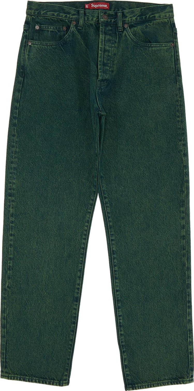 Джинсы Supreme Regular Jean 'Overdyed Green', зеленый - фото