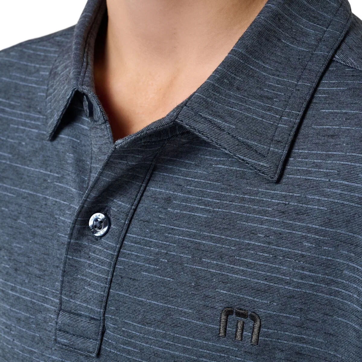 Детское поло для мальчиков с принтом The Heater Polo Shirt Travismathew, Vintage Indigo/Black — фото 2