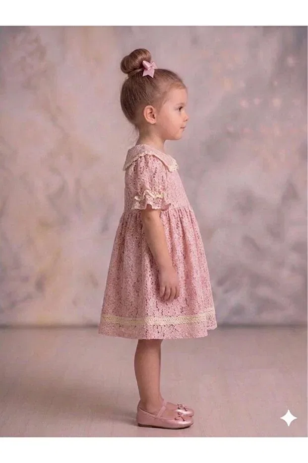 Детское платье для девочек с принтом Angelika Penu Baby Kids, Pink — фото 3