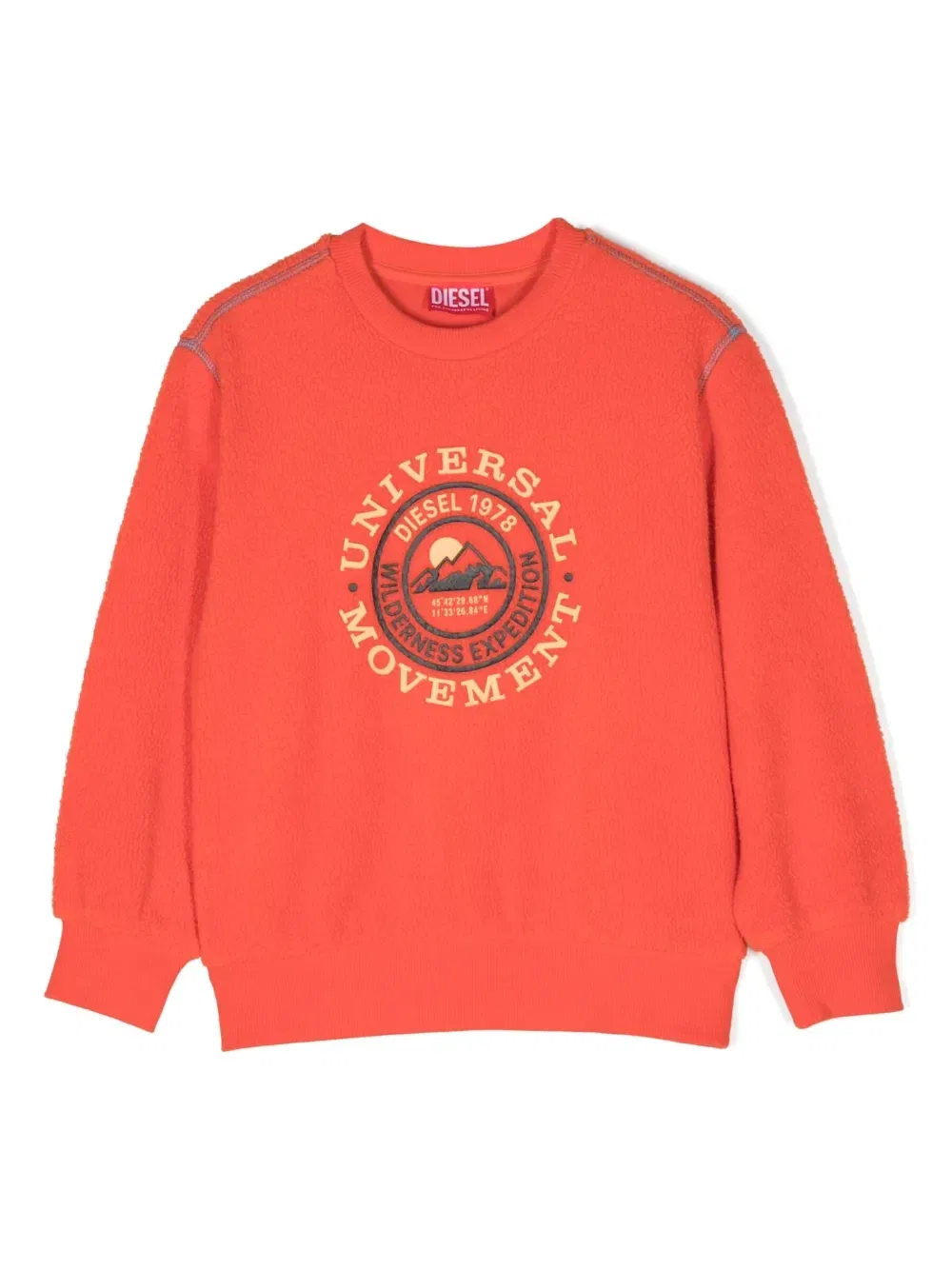 Толстовка с вышитым логотипом Diesel Kids, оранжевый