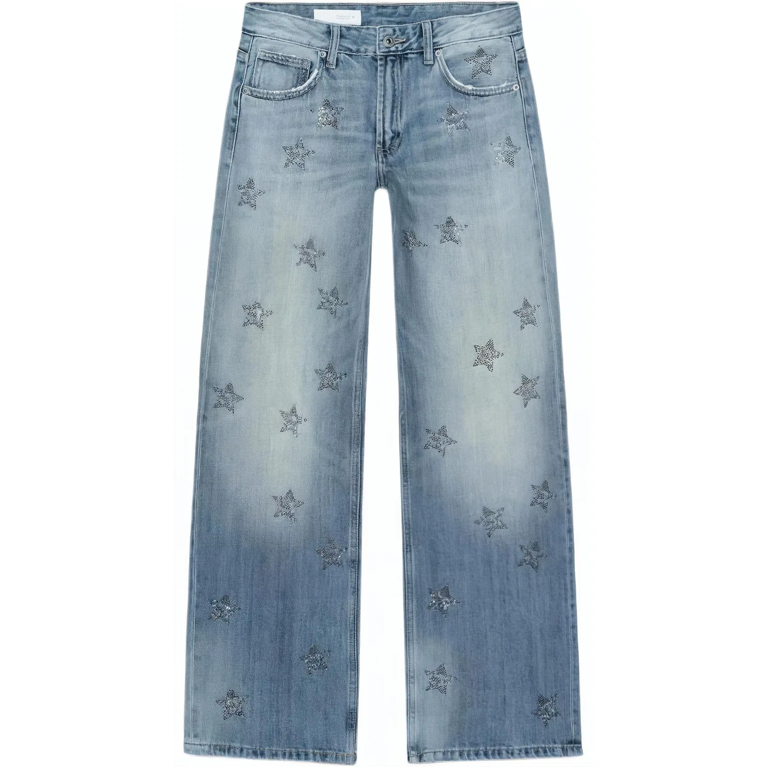 Женские джинсы широкие с заниженной талией Trf Jeans ZARA, Blue