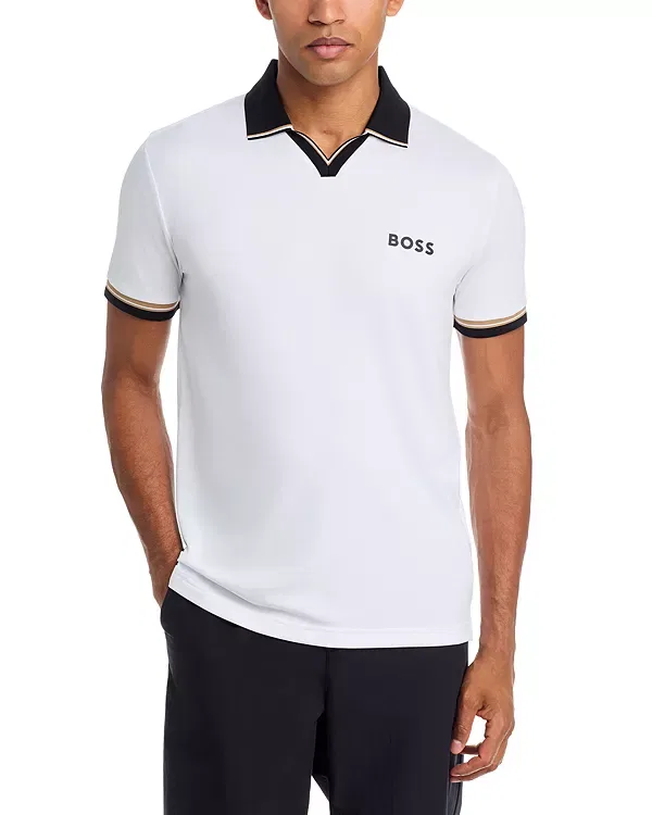 Мужское поло с коротким рукавом Tennis Toc Serve 2 Logo Boss, белый