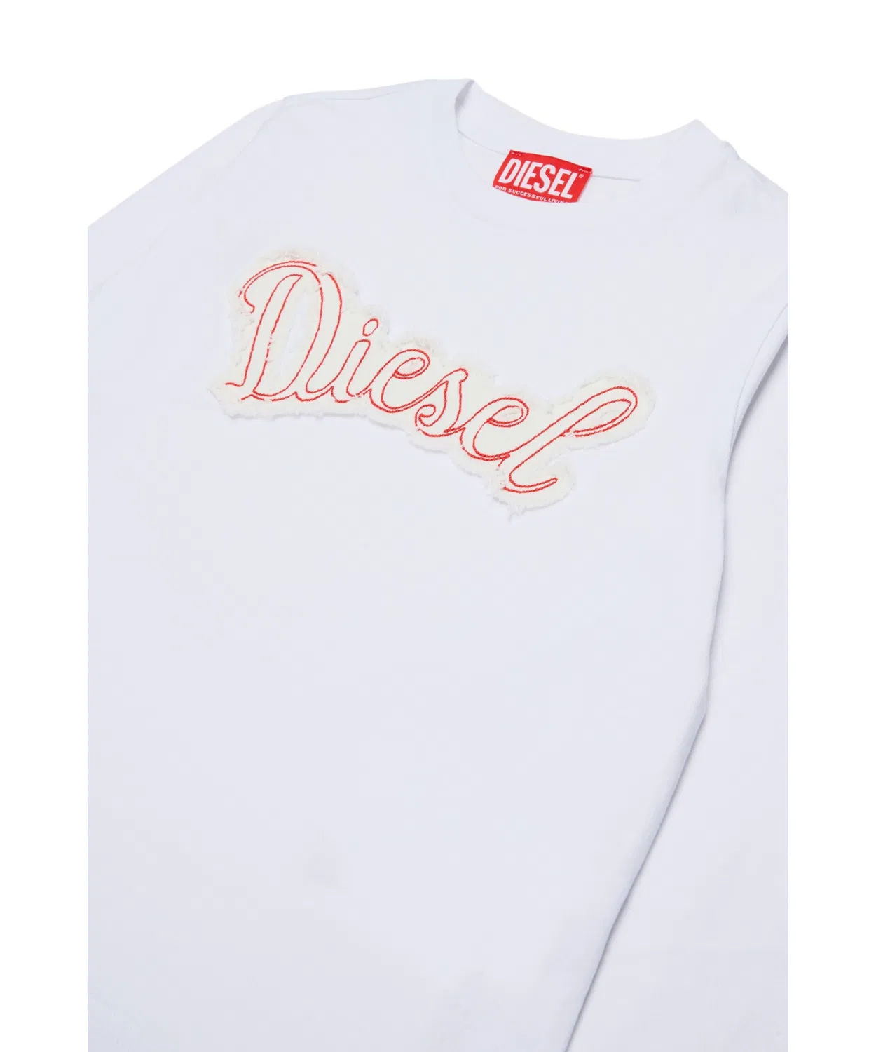 Детская футболка с длинным рукавомс вышивкой TLIBBY DIESEL, White — фото 3