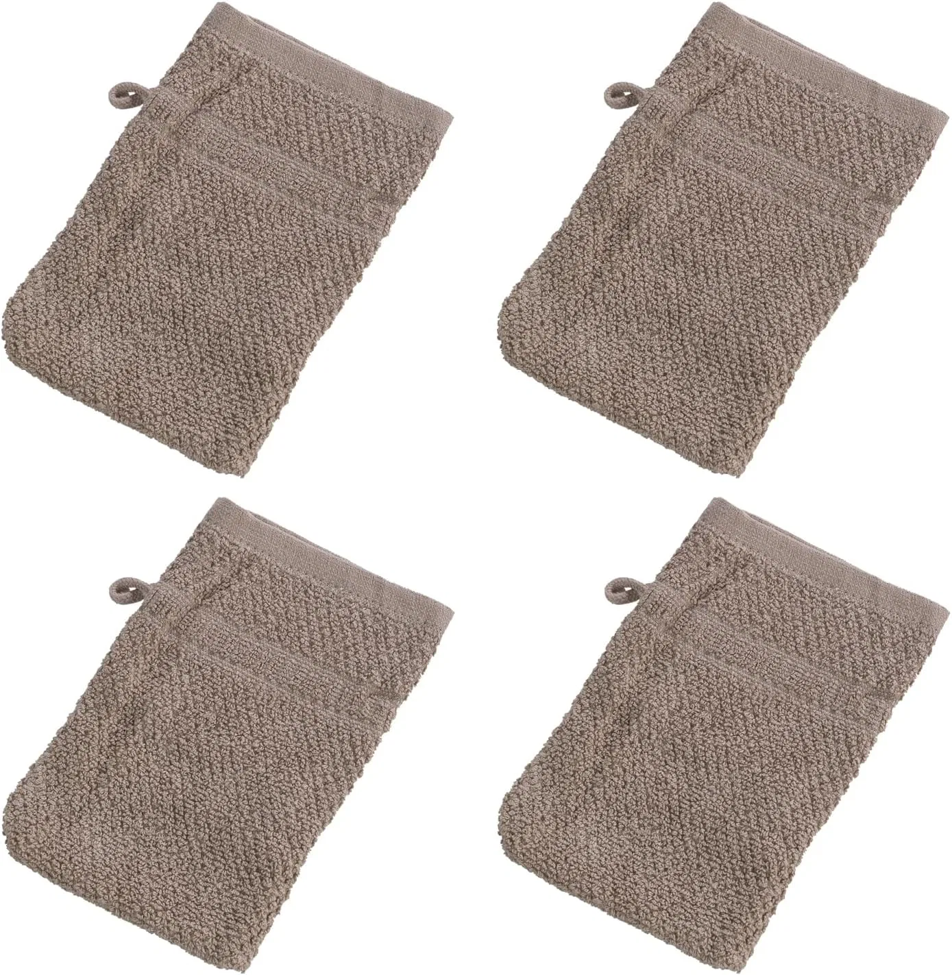 Мочалка для душа 16x22 см, Home4You, 4 шт, Коричневый